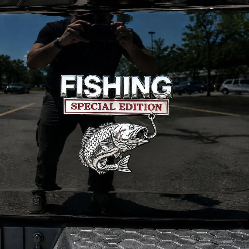 🎣 Fishing Special Edition Premium 3D Metal Vehicle Emblem Badge