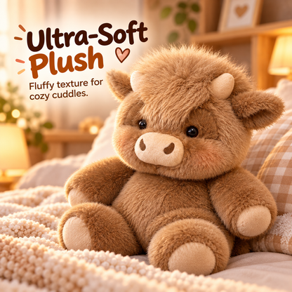 🐮 Highland Cow Soft Toy – 45cm fluffy plush, cloud-soft & cuddle-approved. Perfect gift for kids! 🎁💚