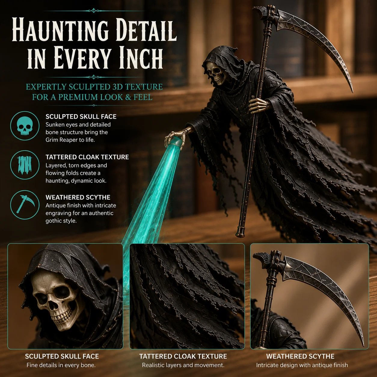 🔥Buy 2 Free Shipping🔥💀 The Soul Collector — Haunted Reaper Shelf Light