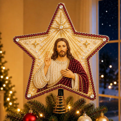 ✝️ Christian Pearl Diamond Art Christmas Tree Topper DIY Kit