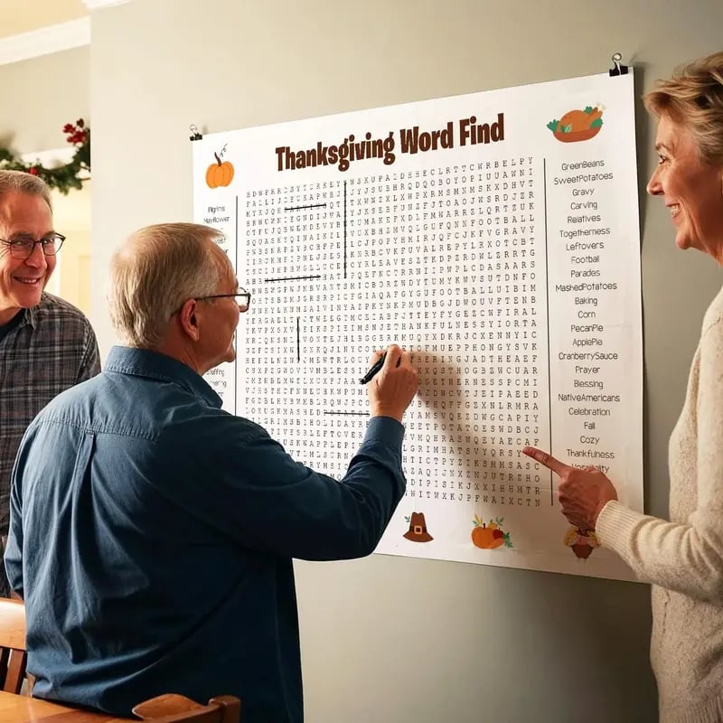 🎉 Jumbo Thanksgiving Word Search Poster(🎉Giant 36'x24' Wall Game)