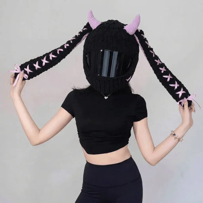🏍Handmade Helmet Cover |Cute Knit Helmet Topper forMotorcycle & Bike Helmets
