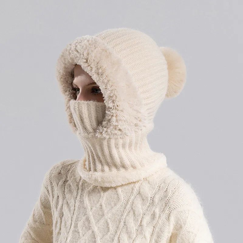 ✨ Cozy White Knit Beanie for Women Fall Winter Warmth ❄️