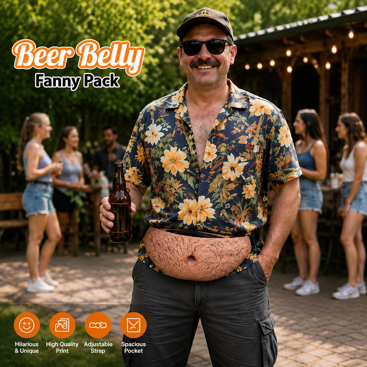 😂 Beer Belly Fanny Pack – Realistic Dad Bod Waist Bag