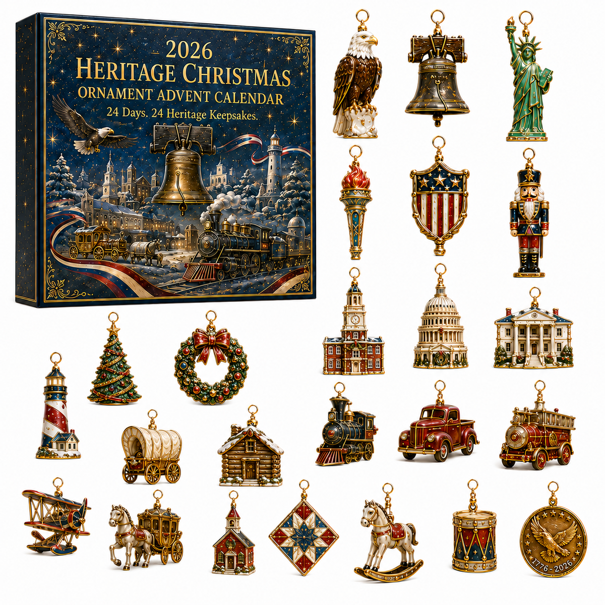 Complete collection of 24 Heritage Christmas keepsake ornaments