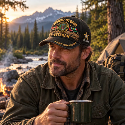 🎖️🇺🇸 Desert Storm 35th Anniversary Veteran Cap – Honoring Service, Brotherhood & Pride | 1991–2026