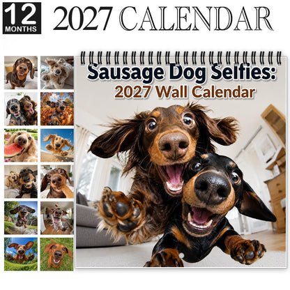 🌭🐶 2027 Sausage Dog Selfies Wall Calendar