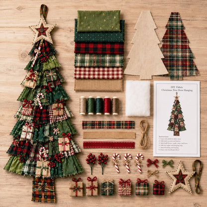 ⏳ Last Day 49% OFF – 🎄Beginner-Friendly DIY Oversized Patchwork Christmas Tree Door Hanging Kit  💕
