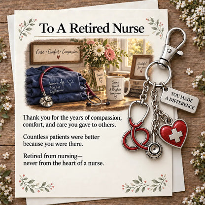 ✨ The 'You Make a Difference' Retirement Appreciation Gift Set – Keychain & Greeting Card ✨