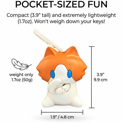Scuba cat hand-waving keychain