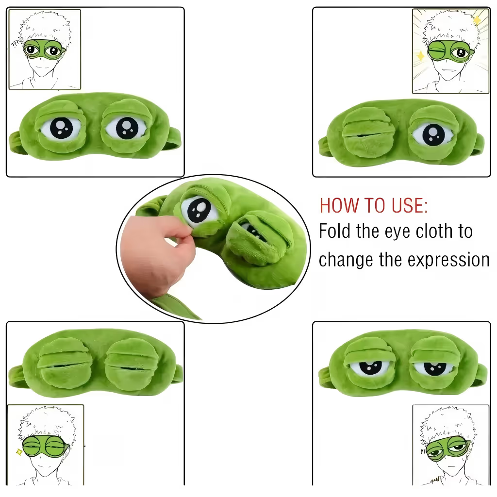 🐸 3D Cute Frog Sleep Mask