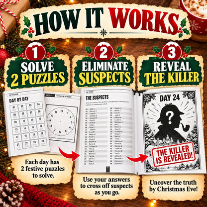 🎄🔍 Christmas Murder Mystery Book — 24 Days to Solve the Crime!