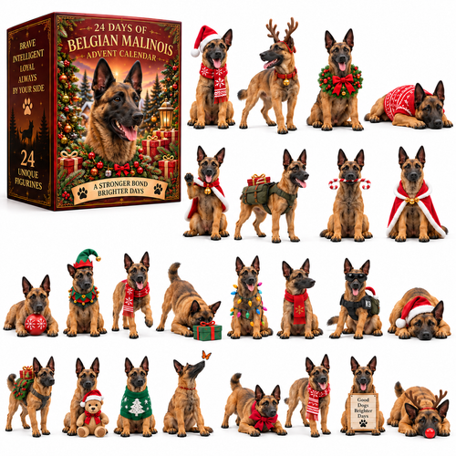 🔥Last Day 50% OFF🎁📆24 Days of Belgian Malinois Joy — 24 Unique Collectible Figurines🎉