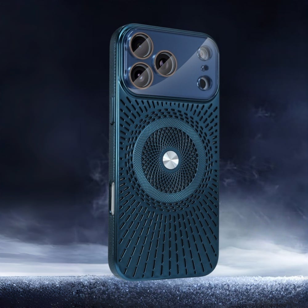 iPhone 17 ProMax/16/15/14/13/12 Hollow Back Panel Heat Dissipation Breathable Mobile Phone Case With Magnetic Ring
