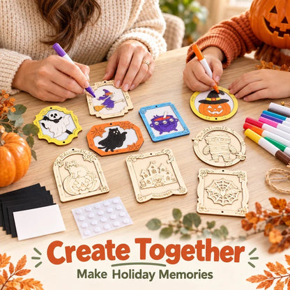 🎨🎄Color Your Own Holiday Ornament Kit — 12 Markers Included
