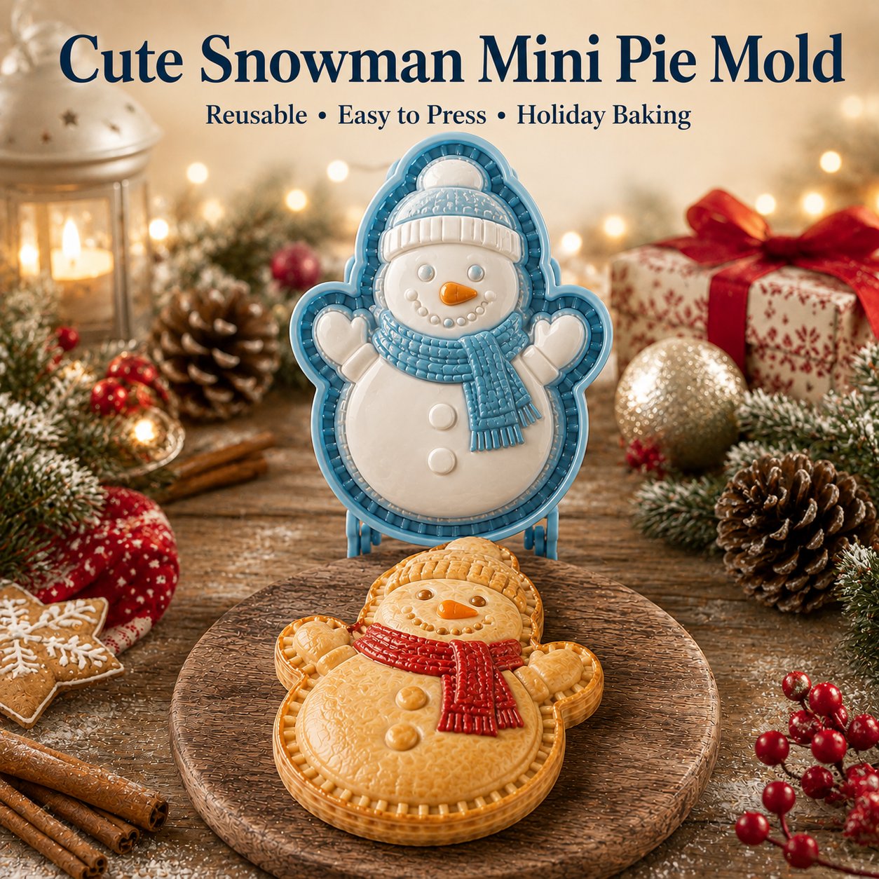 🎄 9-Design Christmas Mini Pie Mold Collection | Reusable Embossed Molds for Shaping Detailed Santa, Snowman, Reindeer, Tree & Holiday Pies 🥧✨