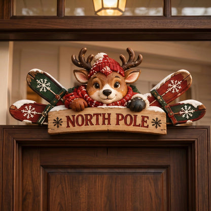 🎄 Rustic Winter Door Frame Topper – Christmas Cabin & Woodland Decor