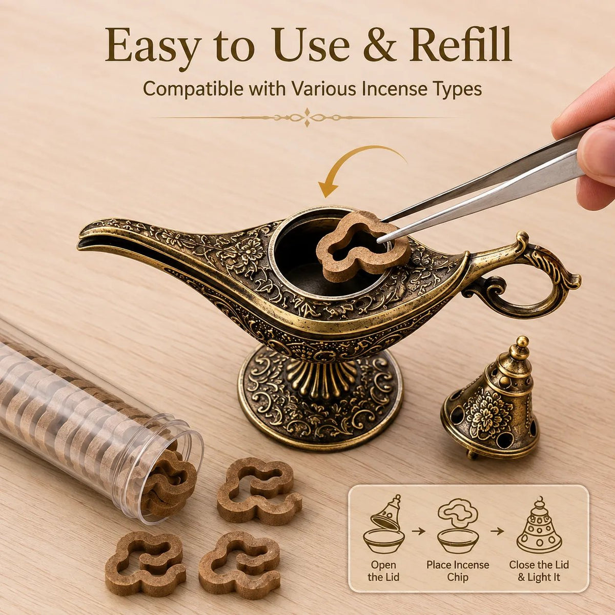 🔥HOT SALE🔥Vintage Aladdin Genie Lamp Incense Holder