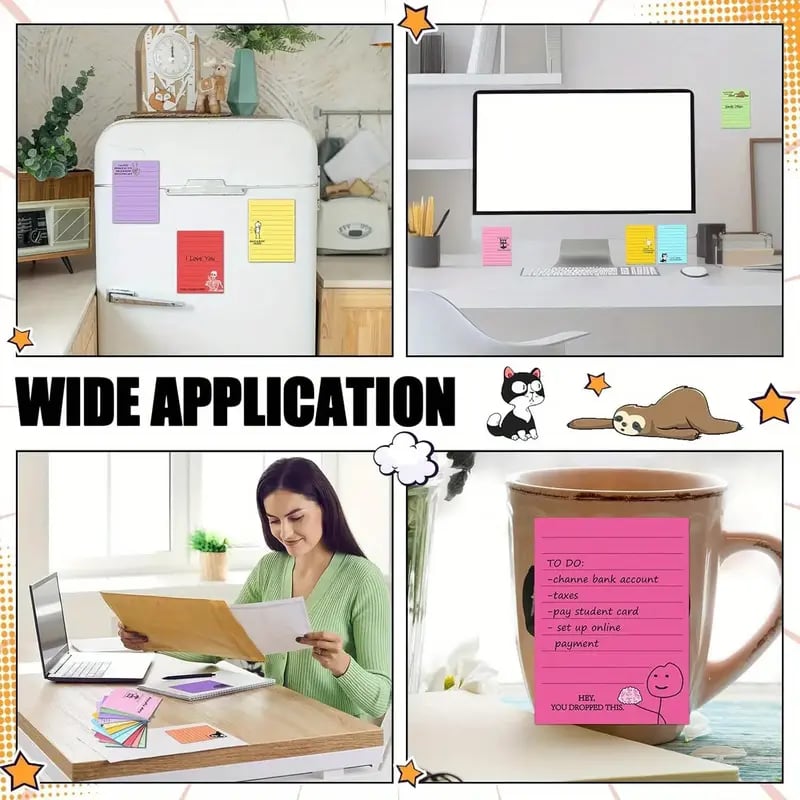 💼😂 12-Pack Sarcastic Office Sticky Notes – Funny Coworker Memo Pads & Hilarious Desk Gifts