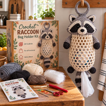 🔥 LAST DAY 49% OFF | 🧶🐾 Cottage Critter Keepers™ | Crochet Animal Bag Holder DIY Kit – 11 Designs