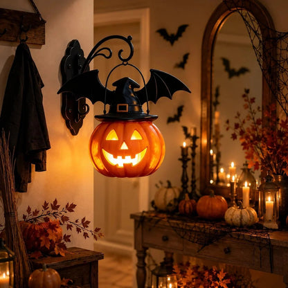🎉🎃Halloween Early Bird Special Sale 50% OFF🎃 Bat Hat Pumpkin Wall Lamp 🦇