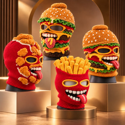 3D Fast Food Knit Balaclava - Thermal Ski & Snowboard Mask