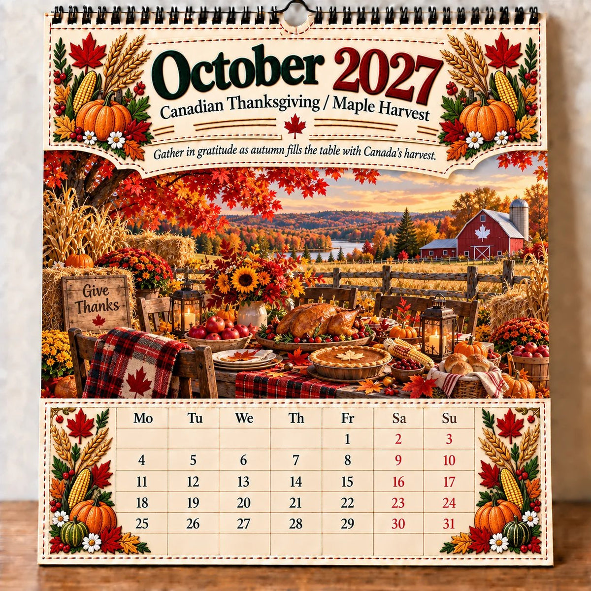 💯🇨🇦🍁 2027 Canada 160th Anniversary Commemorative Wall Calendar 🍁🇨🇦