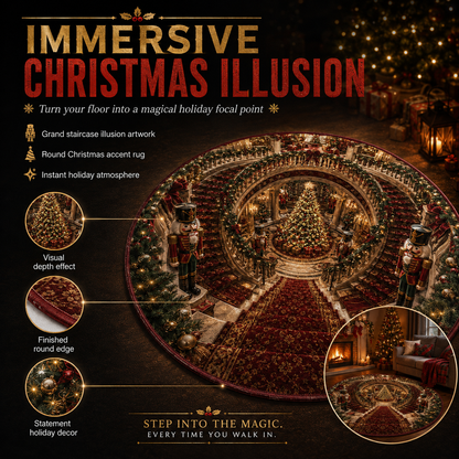 🎄 Christmas 3D Illusion Rug – Magical Holiday Portal Floor Decor
