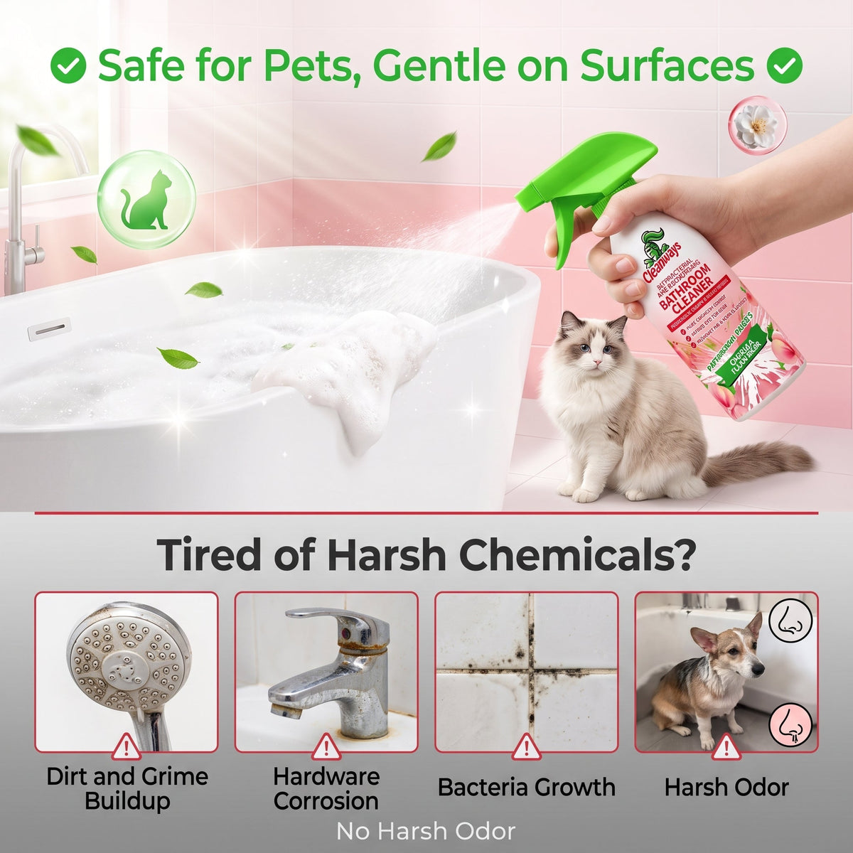 🔥 50% Off 🔥 Multi-Purpose Bathroom Cleaner – Powerful Stain Removal