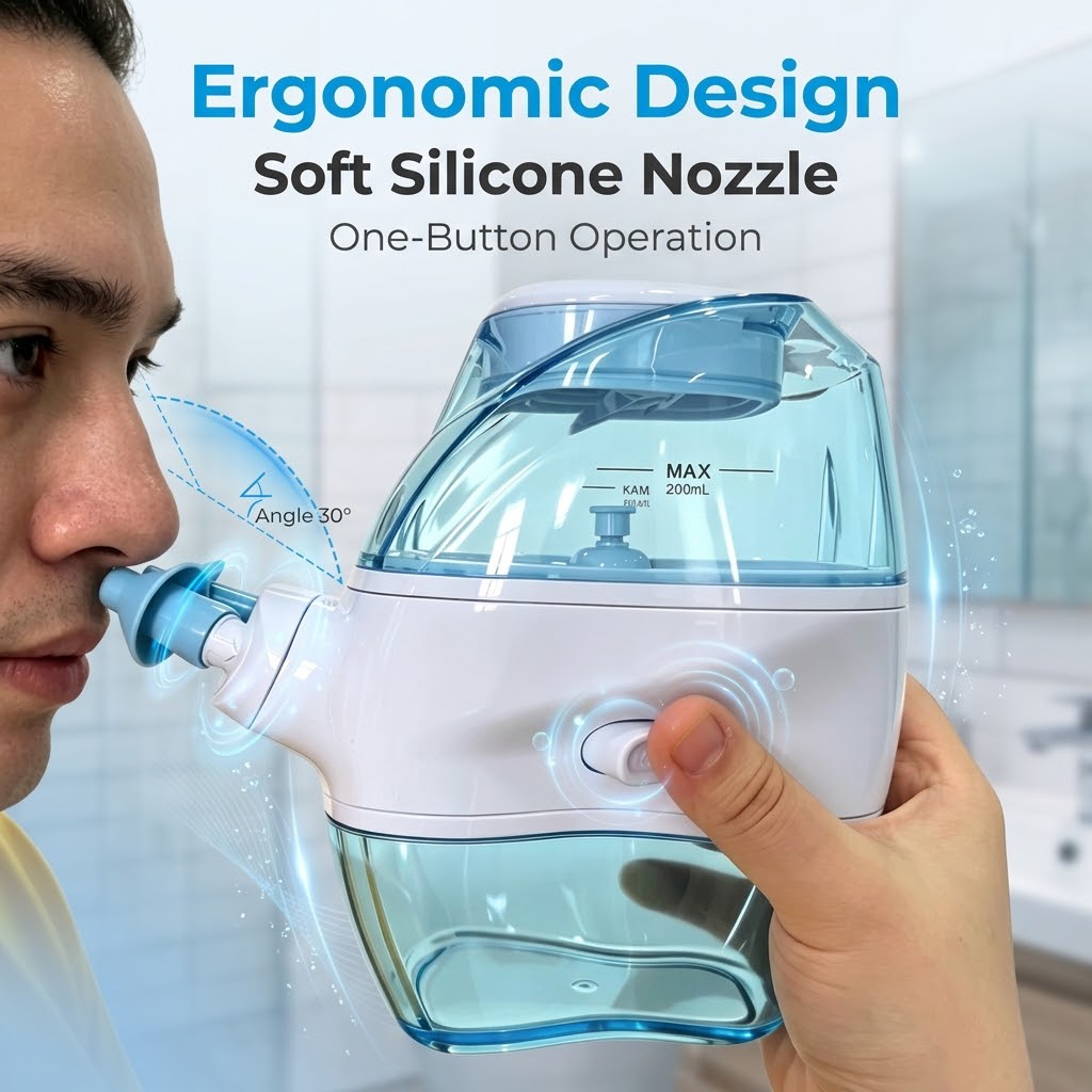👃 Electric Positive & Negative Pressure Nasal Irrigator | Gentle Nasal Wash