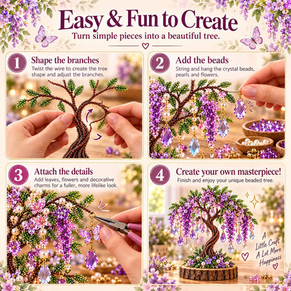 DIY Beaded Gem Tree Craft Kit – Handmade Crystal Tree Home Decor