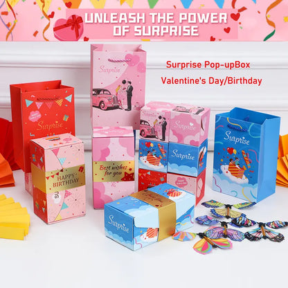 Birthday 20 Bounces Surprise Gift Box with Flying Butterfly Toys