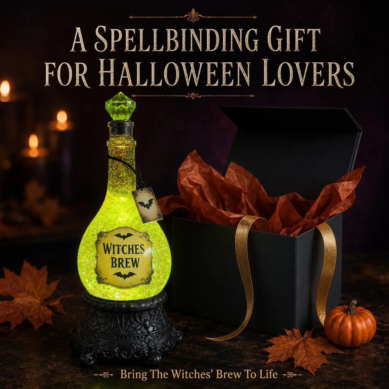 🧙✨Lighted Witches’ Brew Poison Bottle Glitter Globe