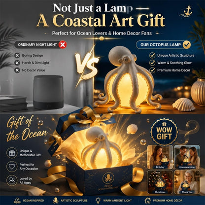 🎁🎉Only $29.99 This Week🌟🐙 Ocean Sculpture Octopus Ambient Table Lamp