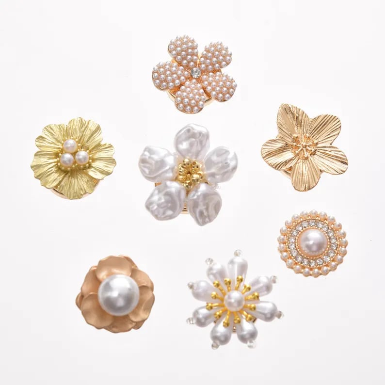 Luxury flower and pearl button cover collection