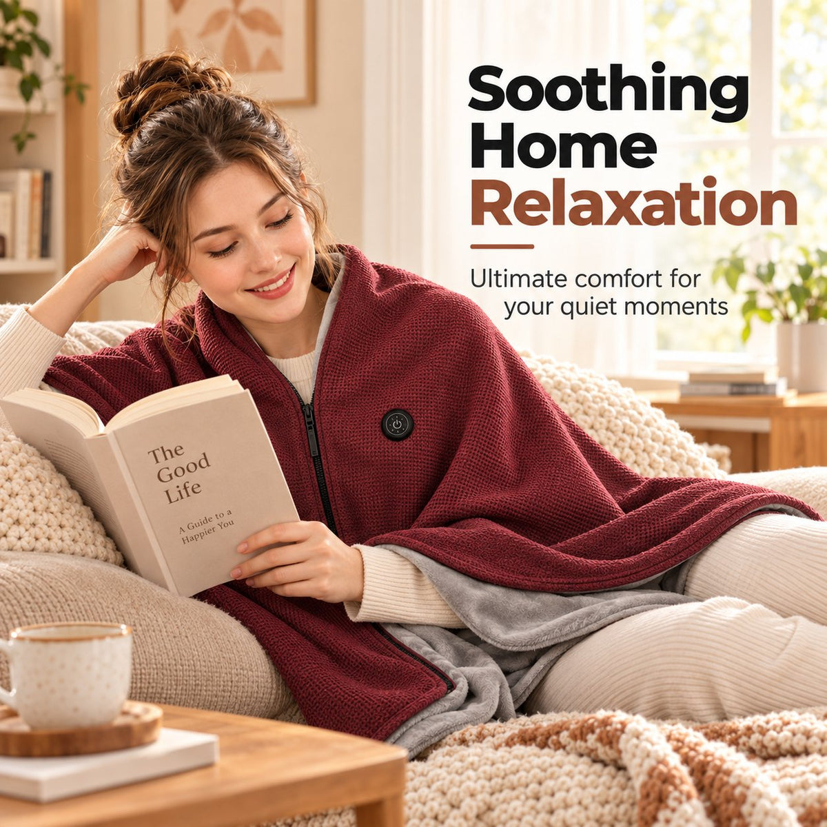 ⛄LIMITED-TIME 50% OFF‼️🔥 USB Heated Shawl Blanket – 3 Heat Settings, Ultra-Soft Wearable Warmth for Home & Office