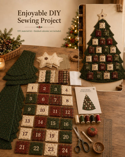 🔥Last Day 49% OFF - 🎄✨DIY 24-Pocket Fabric Christmas Advent Tree Kit