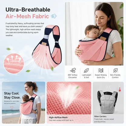 Adjustable single-shoulder portable strap | Lightweight and breathable mesh hip strap
