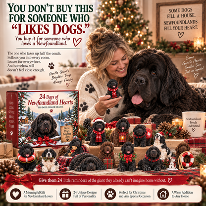 ❤️ 24 Days of Newfoundland Hearts – 24 Adorable Collectible Dog Figures & the Perfect Gift for Dog Lovers 🎁