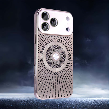 iPhone 17 ProMax/16/15/14/13/12 Hollow Back Panel Heat Dissipation Breathable Mobile Phone Case With Magnetic Ring