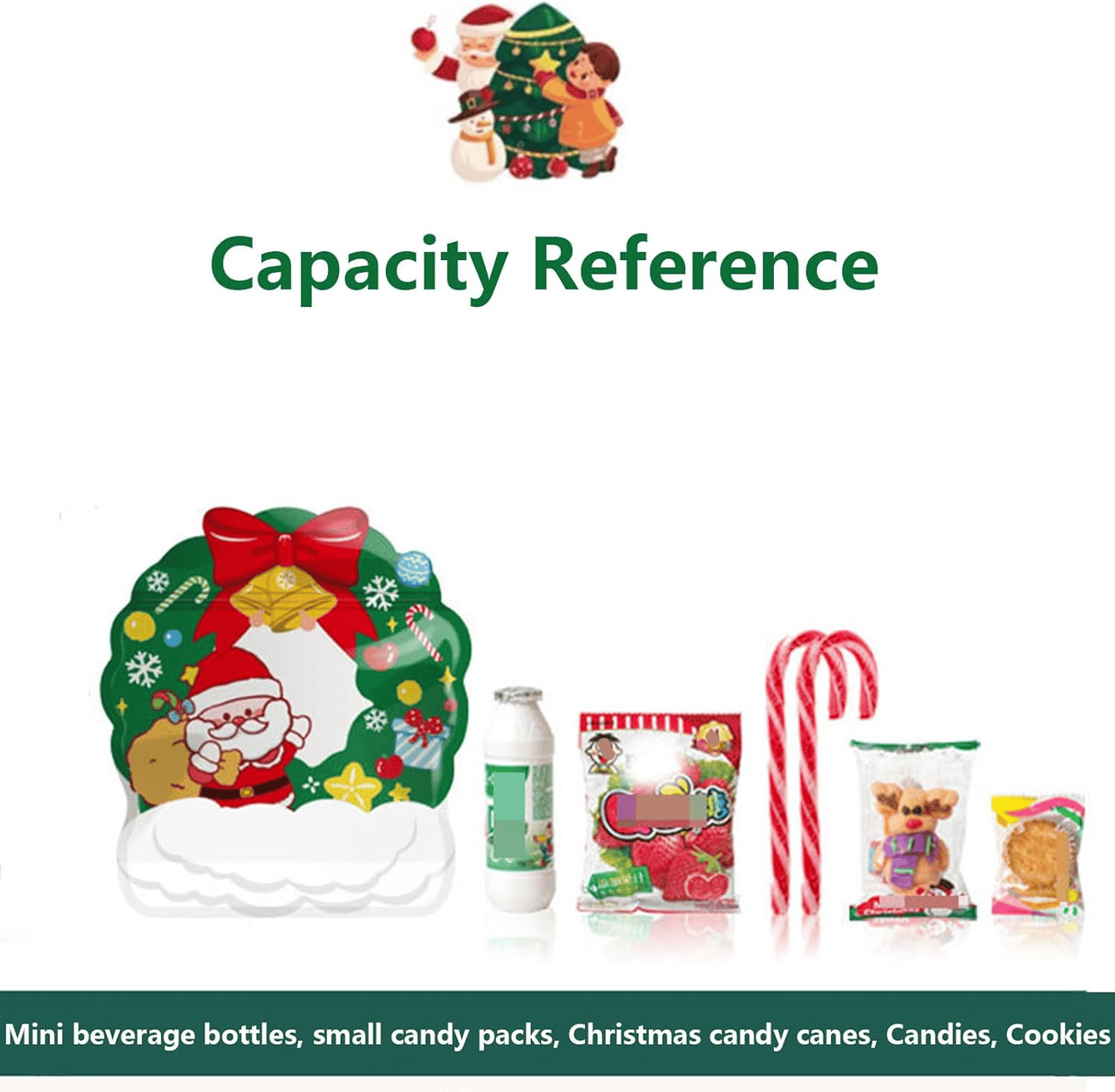 🎄Christmas Treat Bags, Kids Xmas Sealable Bags With Handle 10 PCS❄️
