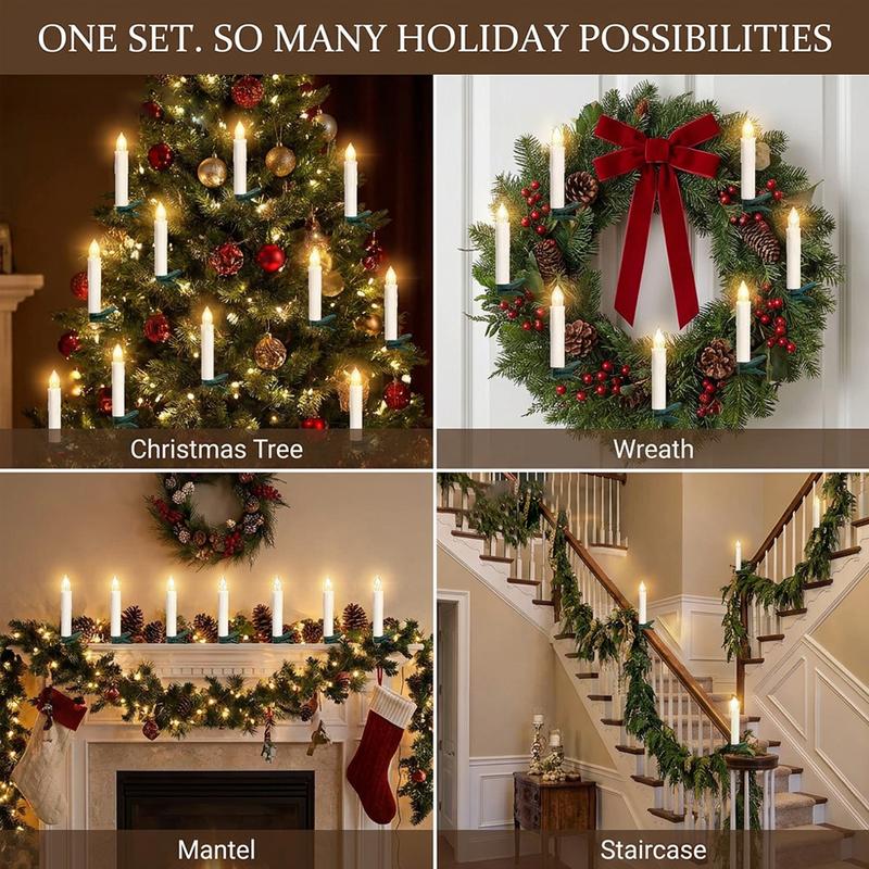 Remote-Controlled Candle Clip Lights 🕯️ – Flameless LED Decorative Set
