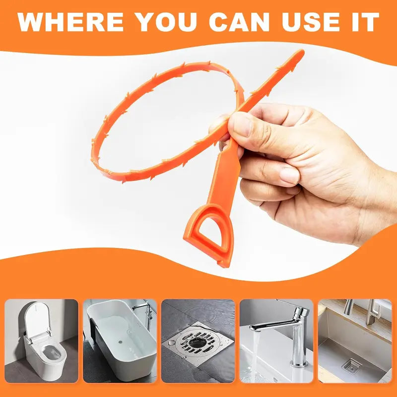 🔥Hot Sale🛠️20.5‑inch Drain Snake – Flexible Durable Hair Clog Remover Tool, Quick Sink Tub Pipe Dredger, Reusable Drain Cleaner Stick for Bathroom Kitchen Sewer Blockages