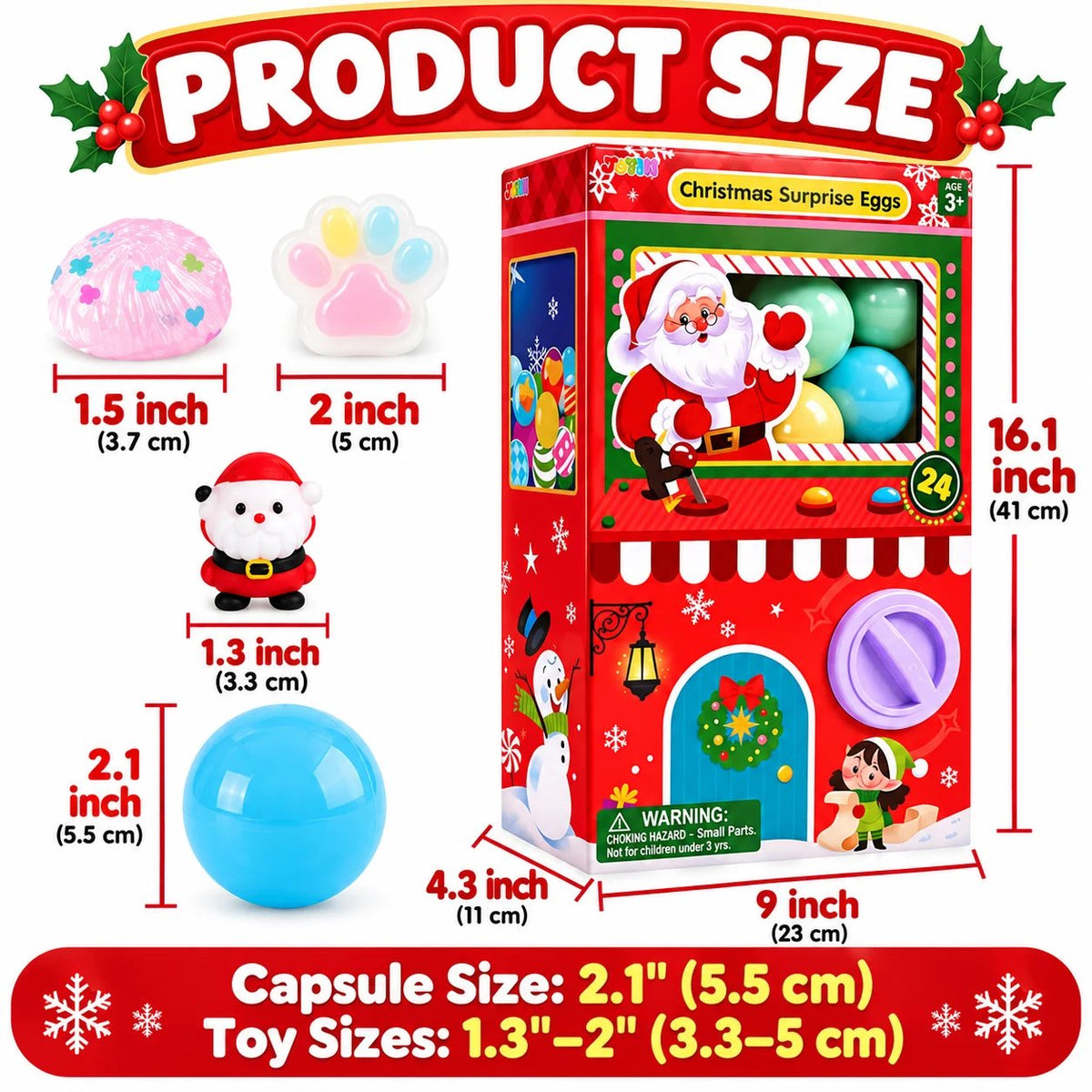 🎄 Christmas Squishy Gachapon Advent Calendar 2026 – 24 Surprise Capsules