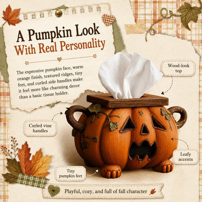 Whimsical Halloween Pumpkin Tissue Box Cover