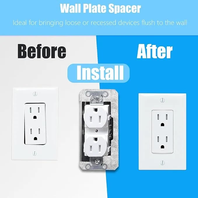 💯Wall Plate Spacers (Metal) – For Wall Outlet Repair and Securing Loose Outlets