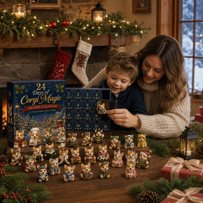 CHRISTMAS KICKOFF 49% OFF - 2026 British Corgis Blind Box - 24‑Day Festive Countdown, Corgi Figurines Blind Box - Gift For Corgi Lovers