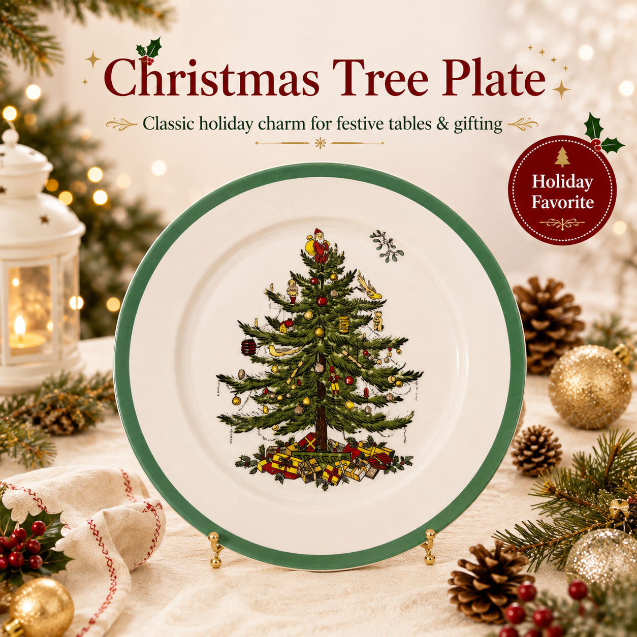 🎄Merry & Bright Christmas Plate Collection🎁🍽️ – Festive Holiday Serving Plates