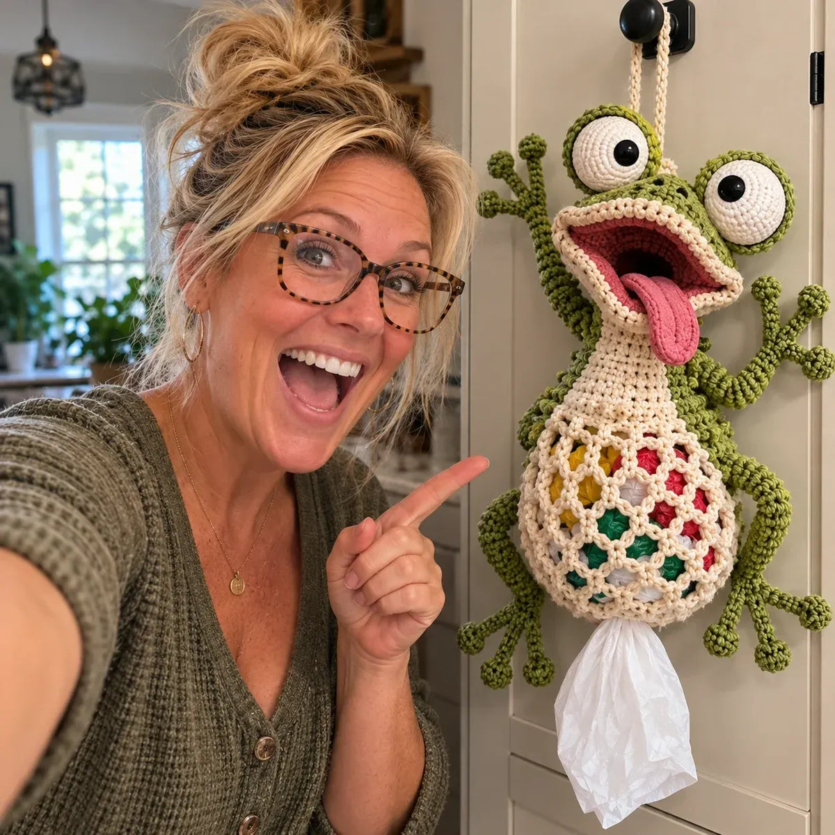 🧶 Cottage Harvest Keepers™ – Crochet Animal Bag Holder DIY Kit
