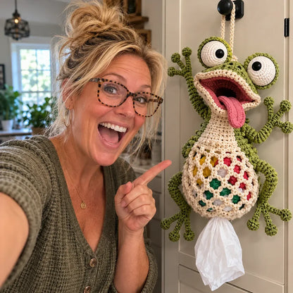 🧶 Cottage Harvest Keepers™ – Crochet Animal Bag Holder DIY Kit